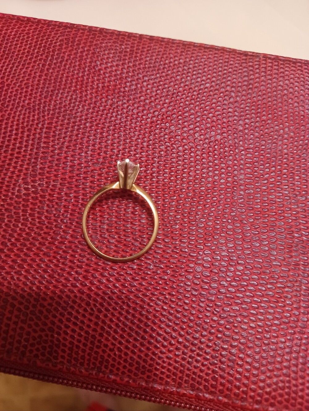 Gold Solitaire Engagement Ring - Yellow Gold Cz Size 8 14k